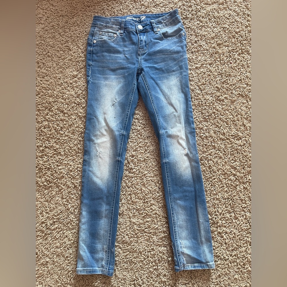 Seven7 Girls Skinny Jeans Size 8 Distressed Excellent Condition